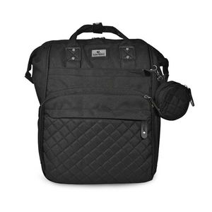 Rucsac pentru accesorii bebelusi cu multiple compartimente si buzunar izoterm Danny Black imagine