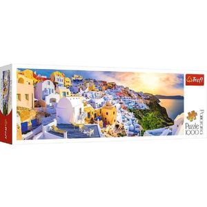 Puzzle 1000 Panorama. Apus in Santorini imagine