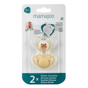 Set Suzete cu Design Ortodontic din Silicon - Mamajoo Tigru/Ecru, 0 m+, 2 buc imagine