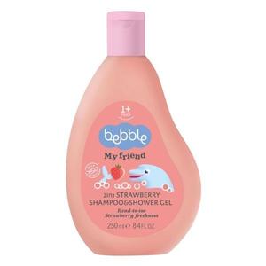 Sampon si Gel de Dus 2 in 1 cu Aroma de Capsuni pentru Copii +1 an - Bebble My Friend 2 in 1 Straweberry Shampoo & Shower Gel, 250 ml imagine