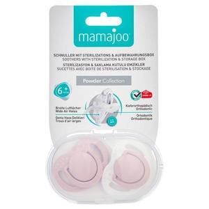 Set Suzete cu Design Ortodontic din Silicon si Cutie de Demozitare - Mamajoo Roz Pudra, 6 m+, 2 buc imagine