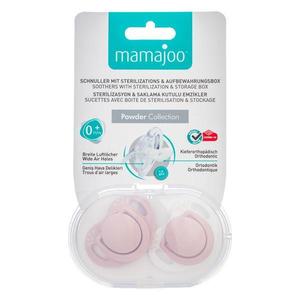 Set Suzete cu Design Ortodontic din Silicon si Cutie de Demozitare - Mamajoo Roz Pudra, 0 m+, 2 buc imagine