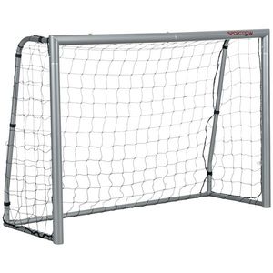 SPORTNOW Poarta de fotbal 8ft x 5ft, Plasa de fotbal pentru gradina cu tarusi de sol, montare rapida si simpla, Poarta pentru antrenament imagine