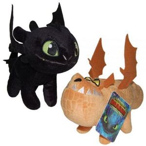 Set 2 jucarii din plus Toothless 25 cm si Meatlug 21 cm, How to train your dragon imagine