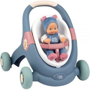 Carucior pentru papusi Smoby Baby Walker 3 in 1 cu papusa imagine