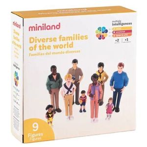 Set de 9 figurine Familia - diversitate si integrare etnica, cu rol didactic imagine