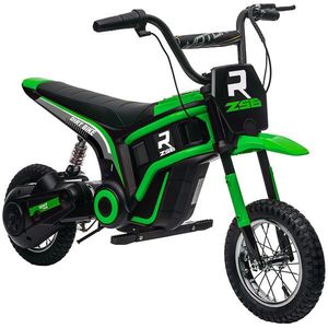 HOMCOM Motocicletă Electrică pentru Copii 8-12 Ani cu Accelerație Manuală și 2 Viteze, 119x64x76, 5 cm, Verde | Aosom Romania imagine