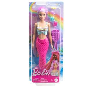 Papusa sirena cu par lung, Barbie, Touch Of Magic Mermaid, HRR00 imagine