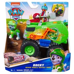 Masinuta cu figurina, Paw Patrol, Rescue Wheels Recycle Truck, Rocky, 20145823 imagine