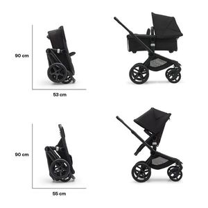 Carucior 2 in 1 Bugaboo Fox 5 black grey melange imagine