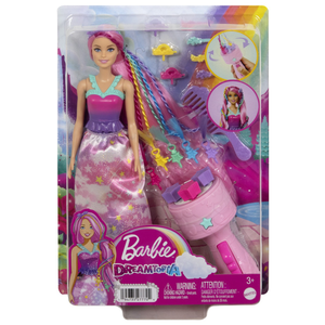 Papusa - Barbie Dreamtopia - Barbie cu aparat de coafat | Mattel imagine