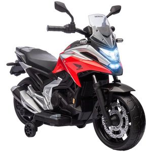 AIYAPLAY Motocicletă Electrică pentru Copii 3-6 ani, Motocilcetă cu Faruri, Muzică și Roți, Motocicletă de Jucărie din PP și Metal, 107x46x75 cm, Roșu imagine