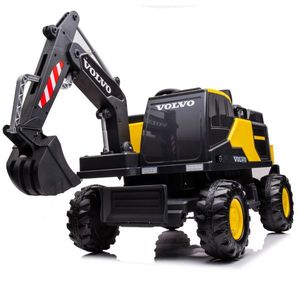 Excavator electric pentru copii Volvo 90W 12V, incarcator actionat electric, PREMIUM, culoare galben imagine