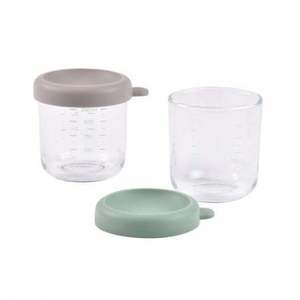 Set 2 recipiente sticla Beaba 250 ml sage green gazelle imagine