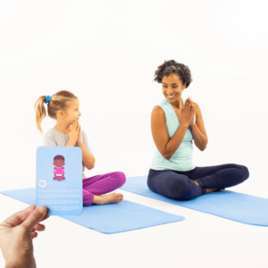 Set Yoga mama si copil saltele asortate si carduri incluse Wave albastru imagine