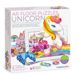 Puzzle de podea cu realitate augmentata 4M, Unicorni, 9 piese imagine