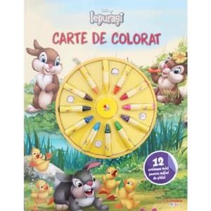 Disney Iepurasi, Carte de colorat, 12 creioane mici pentru maini de pitici imagine