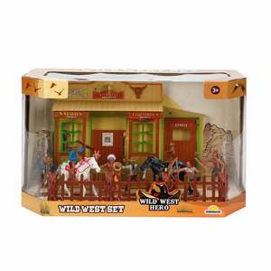 Set de joaca Cowboy cu 7 figurine, Wild West Hero imagine