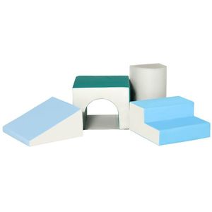 HOMCOM Set de 4 Blocuri Moi de Construcție pentru Copii, Joc Modulabil pentru Copii 1-3 Ani, 150x50x39 cm, Multicolor | Aosom Romania imagine