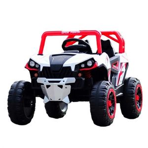 UTV electric pentru copii, Kinderauto RSR 4x4 120W 12V, cu roti moi si scaun tapitat, rosu cu alb imagine