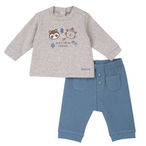 Costumas copii Chicco, bluza si pantaloni, bej cu model, 75920-67MFCI imagine