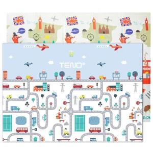 Covoras de Joaca pentru Copii Teno®, 2 fete, termic, anti-derapant, pliabil, protectie impotriva loviturilor, oras si Londra, 200x180cm, grosime 1 cm, multicolor imagine