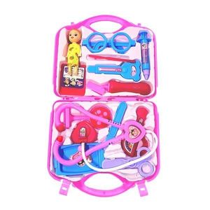 Set Trusa Medicala Asistenta Doctor Teno®, joc de rol, 13 accesorii si cutie penntru depozitare, mini pacient, 37.5 x 21 cm, roz deschis imagine