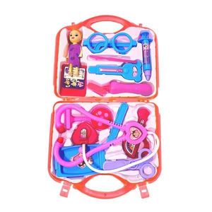 Set Trusa Medicala Asistenta Doctor Teno®, joc de rol, 13 accesorii si cutie penntru depozitare, mini pacient, 37.5 x 21 cm, rosu imagine