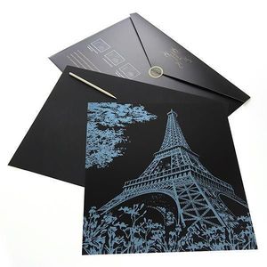 Joc creativ tip plansa de razuit, antistres, pentru adulti sau copii, model Turnul Eiffel imagine