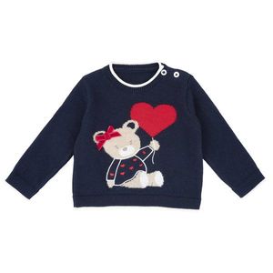 Pulover copii Chicco din bumbac, albastru inchis, 69829-67MFCO imagine