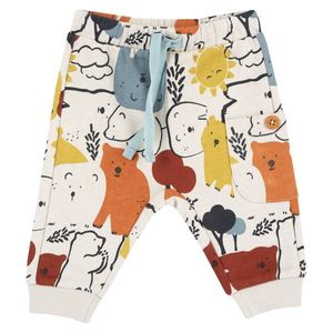 Pantaloni copii Chicco, bej cu model, 07757-67MFCO imagine