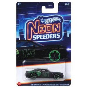 Masinuta metalica, Hot Wheels, Neon Speeders, 2015 Dodge Challenger SRT Hellcat, HRW80 imagine