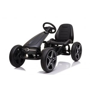 Kinderauto GO Kart cu pedale de la Mercedes, roti cauciuc solid, culoare Negru imagine