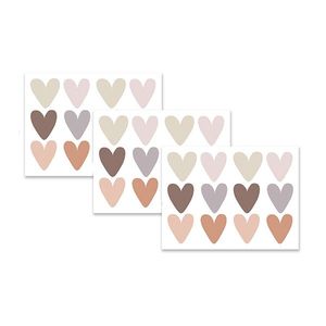 Sticker decorativ pentru copii autoadeziv Inimioare Boho 30x22, 5 cm imagine