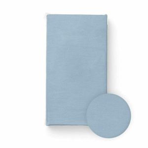 Cearceaf cu elastic Bocioland pentru patut din 100 bumbac jersey 120x60 cm 0 luni+ blue imagine