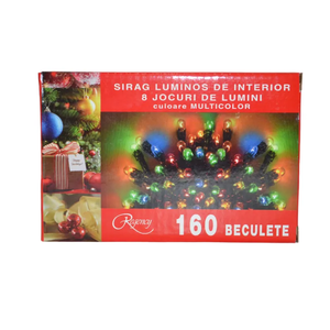 Instalatie de Craciun sirag luminos cu 8 jocuri de lumini 160 de beculete multicolor imagine