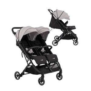 Carucior gemeni FreeON Active Twin de la nastere pana la 22 kg grey imagine