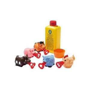 Set baloane de sapun Bubbelix 5 figurine vesele mini Pustefix bubble toys animale ferma imagine