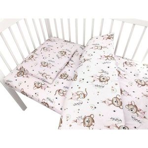 Lenjerie patut cu 3 piese MimiNu din bumbac 120x60 cm Little Ballerina Pink imagine