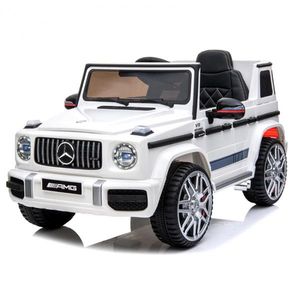 Masinuta electrica pentru copii Mercedes G63 AMG, 70W 12V, scaun tapitat, roti moi EVA, premium, alba imagine