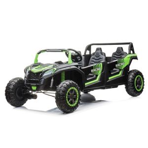 UTV electric pentru 4 copii, Conquerer XXL 600W 24V 14Ah cu roti moi, culoare verde imagine