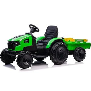 Tractoras electric Kinderauto 720-T 90W 12V 10 Ah cu remorca, PREMIUM culoare Verde imagine