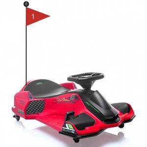 Masinuta-Kart electric, Rider Drift 360, pt copii 5-11 ani, 180W, 24V, cu CASCA si Genuchiere cadou, rosie imagine