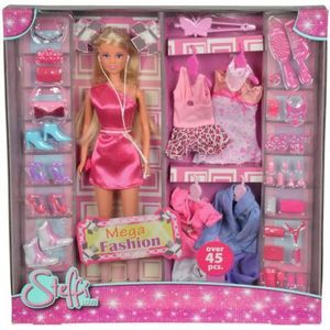 Papusa Steffi Mega Fashion Set Cu Hainute De Schimb imagine