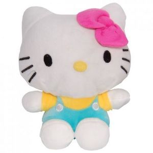 Jucarie din plus Hello Kitty cu salopeta vernil, 17 cm imagine