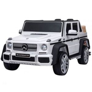 Masinuta electrica Chipolino SUV Mercedes Maybach G650 white cu scaun din piele si roti EVA imagine