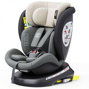 Scaun Auto Tweety Plus DELUXE BUF BOOF iSIZE MandaraGrey cu Isofix rotativ 360 grade 40-150 cm imagine