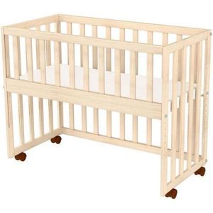 Patut copii din lemn co-sleeper Hubners Eva 94x46 cm natur imagine