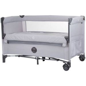 Patut pliabil Chipolino Relax ash grey linen cu laterala culisanta imagine