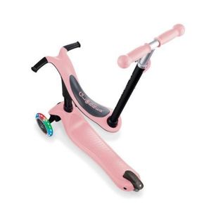 Trotineta globber go-up sporty, 3 in 1, cu lumini, culoare roz pastel imagine